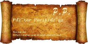 Péter Periklész névjegykártya